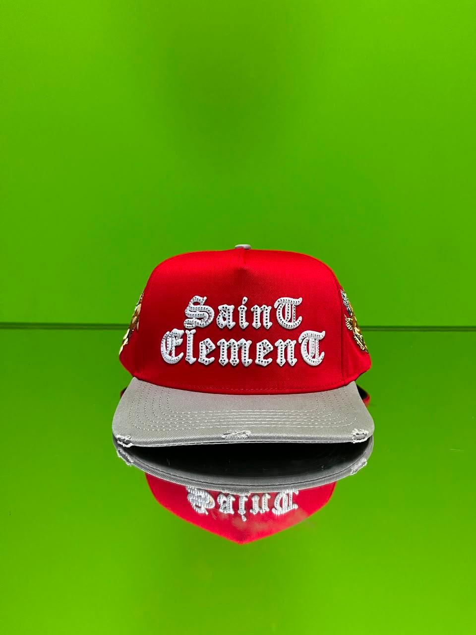Saint Elements Guardian Angel Distressed Hat – Red/Grey 🔥